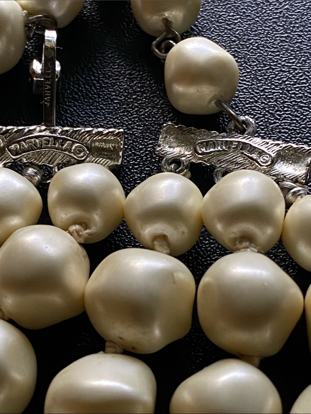 Marvella Vintage Triple-Strand Freshwater Pearl Necklace — Cream Pearls - Picture 5 of 8
